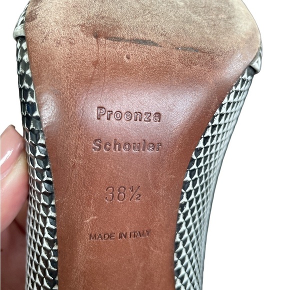PROENZA Schouler Monochrome Leather Black White Pumps 38.5 - Picture 7 of 9